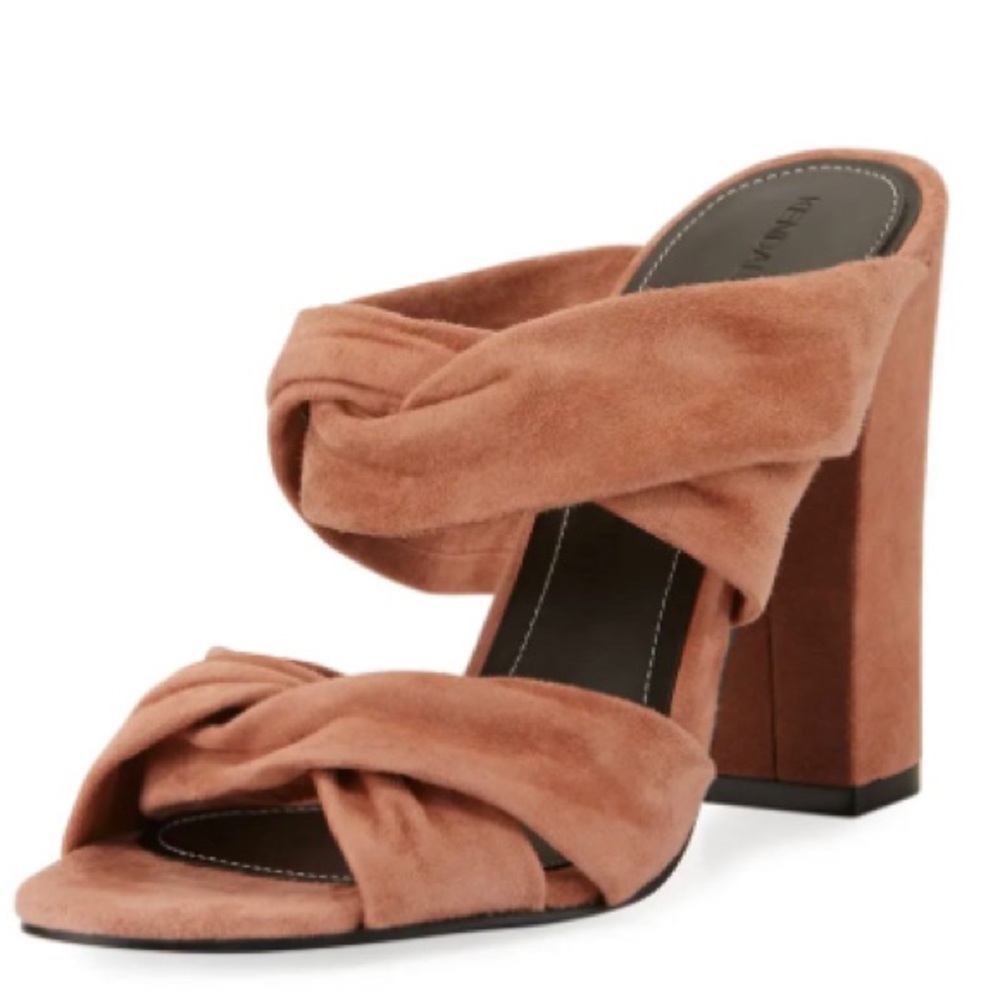 Kendall + Kylie dark natural suede mules sz 6.5 M
